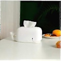 Miniatyrbillede 2 af 5: Silikon Vævspapir Dispenser Sød Hvalformet Vævspapir Dispenser Holder Serviet Organiser til Badeværelse Vanity Bordplader (hvid 1 stk)