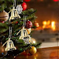 Miniatyrbillede 2 af 4: 36 stk. Plastik Klokkeformede Vedhæng Juletræ Hængende Pynt Julepynt
