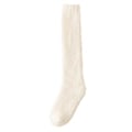 Miniatyrbillede 1 af 2: Dames Knæhøje Fuzzy Sokker Lange Enkle Strømper Fluffy Cozy Slipper Korals Fleece Gave Sokker Jul (Hvid)