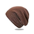 Miniatyrbillede 1 af 4: Afslappet Beanie Oversized Slouchy med Åndbart Uld Klassisk Bølgemønster Design Til Fødselsdag Jul Thanksgiving Gave (Kaffe)