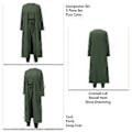 Miniatyrbild 2 av 5: 3-delat Pyjamas Set för Kvinnor, Höst & Vinter, Hemkläder, Loungewear Set, Väst, Byxor, Cardigan (M OD Grön)
