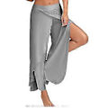 Miniatyrbilde 5 av 5: Yoga Bukser Dame Hippie Flytende Splitt Bukser Harem Palazzo Yoga Splitt Bukser Løse Vide Ben Pluss Størrelse Flerfarget Valgfritt (3XL Army Green)