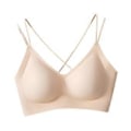 Pikkukuva 2 / 5: Naisten Rintaliivit Jelly Strip Tuki T-paita Rintaliivit Alusvaatteet Push up Rintaliivit Pehmustetut Braletit (L Beige)