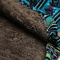 Miniatyrbilde 4 av 4: Kvinners vinter Plus Size Frakk Fluffy Faux Print Hette Hals Lang Ermet Bomull Yttertøy Frakk（XL blå）