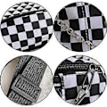 Miniatyrbillede 3 af 5: Kontrastfarvet brysttaske messenger taske trendy mode cool stil skuldertaske shoppingtaske tekstur  style2051
