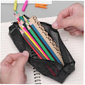 Miniatyrbillede 4 af 5: Mesh blyantpose gennemsigtig lynlås pennepose nylon mesh blyantæske