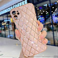 Pikkukuva 3 / 5: UBIUO Söpö iPhone 11 -kotelo, Glitter, Luksuspinnoitettu 3D-ristikko Pehmeä TPU-kotelo Tytölle Suojaava Ultra Ohut Vaaleanpunainen Kotelo Naisille Yhteensopiva