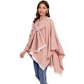 Miniatyrbillede 5 af 5: Elegant Damekappe med Åben Front, Blød Poncho, Velegnet til Forår, Efterår og Vinter