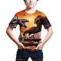 Miniatyrbild 1 av 2: Barn Godzilla vs Kong Tryckt Casual Rundhals Kortärmad T-shirt Toppar Presenter (7-8 År B)