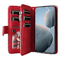 Pikkukuva 3 / 5: KT Multi-Function Series-5 Xiaomi 14T -kotelo Vetoketjullinen lompakko Nahkainen puhelinkotelo Jalusta (Tyyli A)