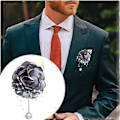 Miniatyrbillede 3 af 4: Brudepige Håndledsblomst Corsage Brud Silke Håndledsblomst, med Kunstig Perleperle Elastisk Armbånd Guldblad, Bruges til Bryllupsbal Hånd F