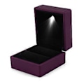 Miniatyrbillede 5 af 5: Fashion LED Lys Ring Opbevaringsboks Smykke Display Case Gave Lilla