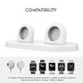 Miniatyrbillede 2 af 5: AHASTYLE PT116 til Apple Watch Dobbelt Position Opladningsstand Smart Watch Oplader Holder Base - Hvid (Hvid)