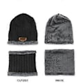 Miniatyrbillede 4 af 4: Børne Vinterhue Beanie Med Halsklæde Kostume Afslappet Strikket Hue Varmt Strikket Hue Fleeceforet Hue