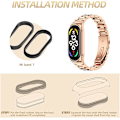 Pikkukuva 4 / 4: Rannekkeet yhteensopivat Xiaomi Mi Band 7:n kanssa, Metalliset vaihtohihnat säädettävät rannekkeet älykellolle (Mi 7 - Ruusukulta)