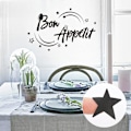 Miniatyrbillede 2 af 5: Vægklistermærke Fransk Tekst Køkken og Bon Appetit Citat R