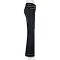 Pikkukuva 3 / 5: Naisten siniset matala vyötäröiset flare-farkut - Retro Basic Gradient Skinny Denim-housut - Hoikentava istuvuus ( )