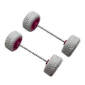 Miniatyrbillede 3 af 5: 4 stk. Modelbil Udskiftningshjul, 1/64 Skala Hjul Dæk til Modelbiler Tilbehør (Hvid Pink)