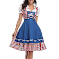 Pikkukuva 2 / 5: Uusi naisten saksalainen Oktoberfest-asu, perinteinen baijerilainen olut-Fraulein-karnevaali-palvelijan mekkoasu (M Punainen)