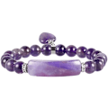 Miniatyrbillede 2 af 3: Helbredende stenarmbånd 8mm perler Chakra krystal energi hjerte charme armbånd håndlavet smykker til kvinder