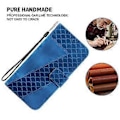 Miniatyrbillede 4 af 5: Til Xiaomi Redmi Note 14 5G Stand Case 7-Formet Mønster Præget Læder Telefon Cover (Style D)