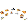 Miniatyrbild 2 av 3: 11 st Halloween Broderade Lappar Pumpa Broderi Tyg Sylapp