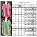 Miniatyrbillede 2 af 2: Plus Size Kvinder Rundhals Almindelig Kortærmet Løstsiddende T-shirt Sommer Bluser Topper (3XL Grøn)