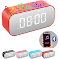 Miniatyrbillede 1 af 6: Vækkeur med Bluetooth-højttaler, Digitalt ur til soveværelser, Vækkeur til tunge sovende voksne med dobbelt alarm, Snooze, Dæmpbar LED-skærm.