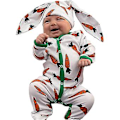 Miniatyrbild 5 av 5: Spädbarnskläder för påsk - Kanin-Romper Jumpsuit Pyjamas med Kaninöron-Mössa Set för Bebisfotografering (6-9M)