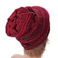 Miniatyrbillede 2 af 4: Unisex Huer i Strik til Kvinder og Mænd - Vinter, Løse, Slouchy Beanie Huer, Oversize (Rød)