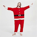 Miniatyrbild 3 av 5: Vuxen Pyjamas Jultomte En-Delad Pyjamas Sovkläder Nattkläder för Kvinnor Män (XL)