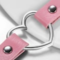 Miniatyrbillede 2 af 5: Pink choker halskæde til kvinder - Læderlegering 33-40cm