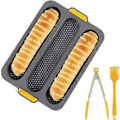 Miniatyrbillede 1 af 5: Let at afstøbe brødform, non-stick franskbrødsbageform, silikone tang- og børstesæt til ubesværet bagning, varmebestandig silikoneform med