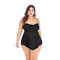 Miniatyrbild 1 av 4: Flickors badkläder bikini plus size onepiece klänning ren färg slankande slim fit badkläder S