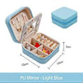 Miniatyrbillede 1 af 5: Opgraderet Spejl Smykkeboks Organizer Smykker Display Case Candy Farve Klassisk Rejse Opbevaring PU Læder Øreringe Organizer (A05 med spejl)