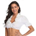 Miniatyrbilde 3 av 5: NY Oppdatering Dame Bayersk Oktoberfest Kostyme Tradisjonell Dirndl Bluse Ølhage Crop Top (S)