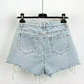 Miniatyrbild 5 av 5: Sommar Jeansshorts med Riv Effekter Femme Hög Midja Diamant Tofs Y2k Casual Underdelar För Damer Denimshorts Damkläder Mode