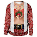 Miniatyrbillede 1 af 3: Juletrykte Par Sweatshirt Kvinder Mænd Langærmet Trøje Jumper Julefest Nyhed Toppe Feriegave (M D)
