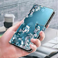 Miniatyrbild 5 av 5: Magnetiskt fodral för Samsung Galaxy A35 5G med 3D-mönstertryck i läder (Plommonblommor)