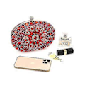 Miniatyrbilde 2 av 5: Rhinestone Dame Aften Clutch Perleveske Bryllup Ball Håndvesker Flerfarget Alternativ (RØD)