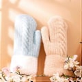 Miniatyrbillede 5 af 5: Vinter Fløjlshandsker Moderne Twist Strikkede Varme Fortykkede Cashmere Dame Luffer