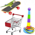 Miniatyrbillede 1 af 5: 3 stk. Papegøjespil Mini Indkøbsvogn Træningsringe Skateboard Stativ Hvileplads til Budgie Parakitter Kakadue Conure Kærlighedsfugl