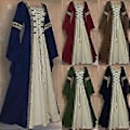 Pikkukuva 4 / 5: Naisten keskiaikainen retro hoviprinsessa cosplay -asu pitkä mekko tyylikäs noita (4XL Khaki)