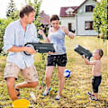 Miniatyrbillede 5 af 5: Vandpistol, Automatisk Vandsprøjtepistol op til 30 fod rækkevidde, Vandsprøjtepistol med 700CC stor kapacitet, Vandtætte Legetøjspistoler til Sommerpoolbadning