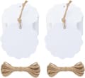 100 st vita hantverkspapper presentlappar med snöre, 2,4\" B