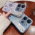 Miniatyrbillede 3 af 5: KADEM Gradient Glitter TPU-etui med Rhinestone Blomst Anti-Drop til Infinix Smart 7 4G (Lilla)