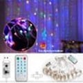 Miniatyrbillede 3 af 5: 3X3M 300 LED Lysgardin 8 Lystilstande Musik USB Lyskaede Indendørs Udendørs Juledekoration med Fjernbetjening, Flerfarvet