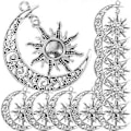 Pikkukuva 3 / 3: 10 kpl Aurinko Kuu Seos Korut Charms Seos Riipukset Kuu ja Aurinko Kaulakoru Charms