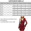 Miniatyrbilde 2 av 5: Cocktailkjole dame elegant langermet bodycon-kjole v-hals partykjoler knelengde aftenkjole for bryllup (XL)