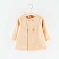 Miniatyrbild 2 av 4: Kragefri Trenchcoat Poncho Kappa med Knappar Ytterkläder för Flickor 1-5 År (12-18 Månader Beige)